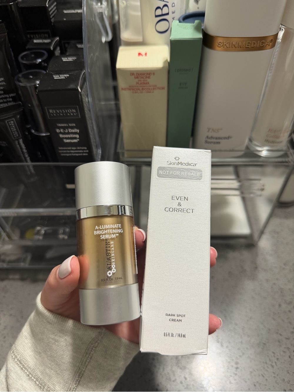 ALASTIN A-LUMINATE Brightening Serum and SKINMEDICA Even and Correct dark spot